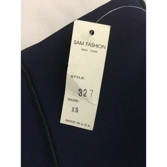 Sam Fashion New York New W Tag Solid Navy Blue Bubble Skirt Xs - Picture 8 of 8